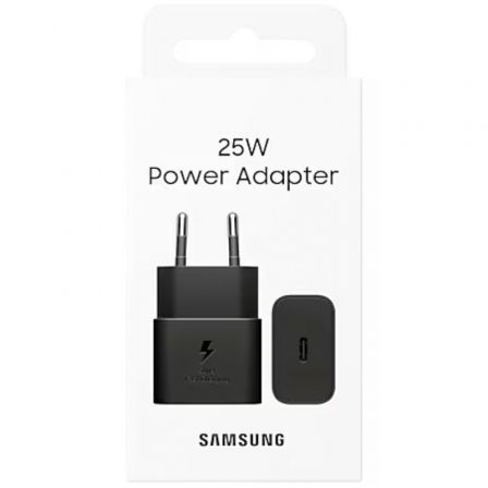 Samsung Cargador de Pared 25W USB-C Negro EP-T2510NBEGEU Samsung Cargador de Pared 25W USB-C Negro EP-T2510NBEGEU